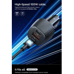 Spigen SGP Φορτιστής Αυτοκινήτου Essential 113W PD EV1133, 2xType-C Port + 1XUSB-A (18W), με καλώδιο USB-C 1μ. - ΜΑΥΡΟ - ACP09543